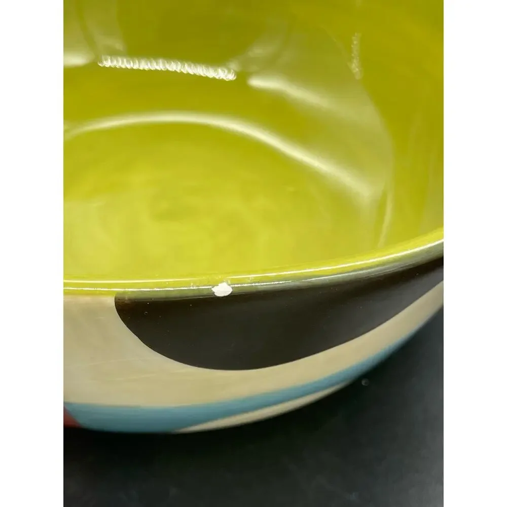 Pier 1 Urban Dot Earthenware Set of 2 Cereal Bowls 6” *Small Paint Chip on each